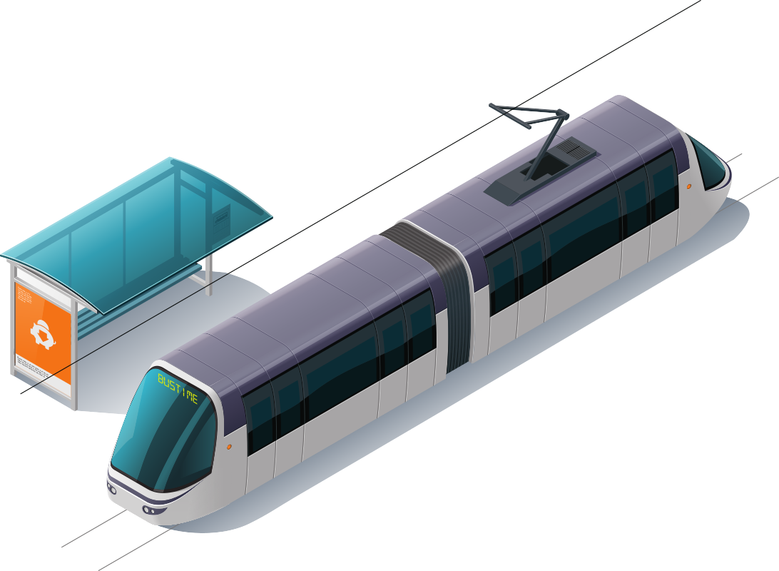 tram near the stop